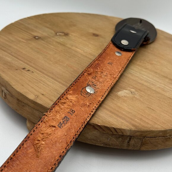 The State of Texas Lone Star Brass Belt Buckle with Brown Belt Southwestern size - Picture 11 of 15